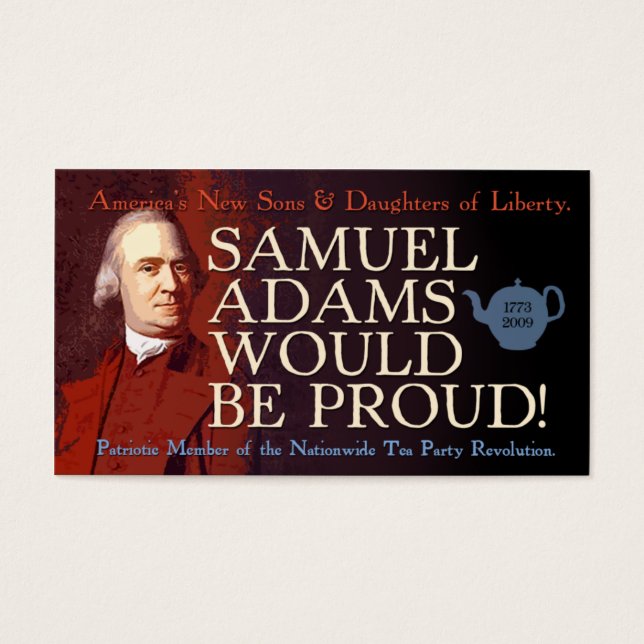 Tarjeta de presentación de Samuel Adams (Frente)
