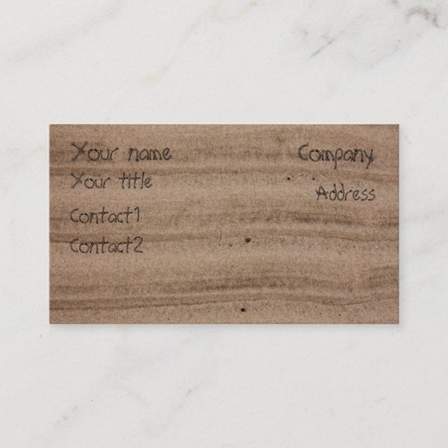 Tarjeta de presentación de Sand (Anverso)