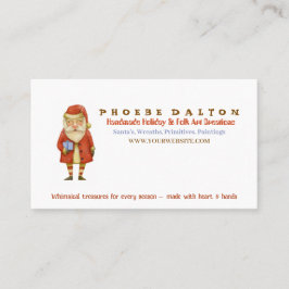 Tarjeta de presentación de Santa Maker artesanal