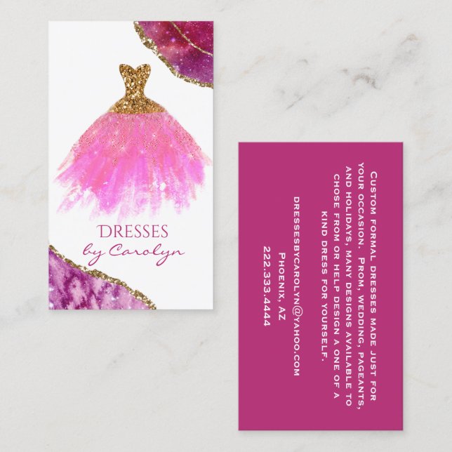 Tarjeta de presentación de Seamstress Purpurinoso  (Anverso / Reverso)