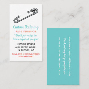 Tarjeta de presentación de seguridad Pin Tailoring
