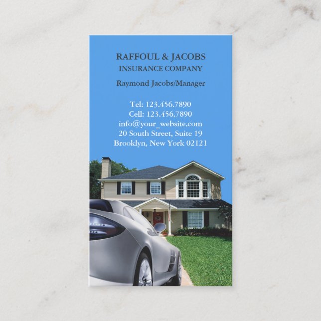 Tarjeta de presentación de seguros (Anverso)