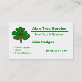 Tarjeta de presentación de servicios de árbol
