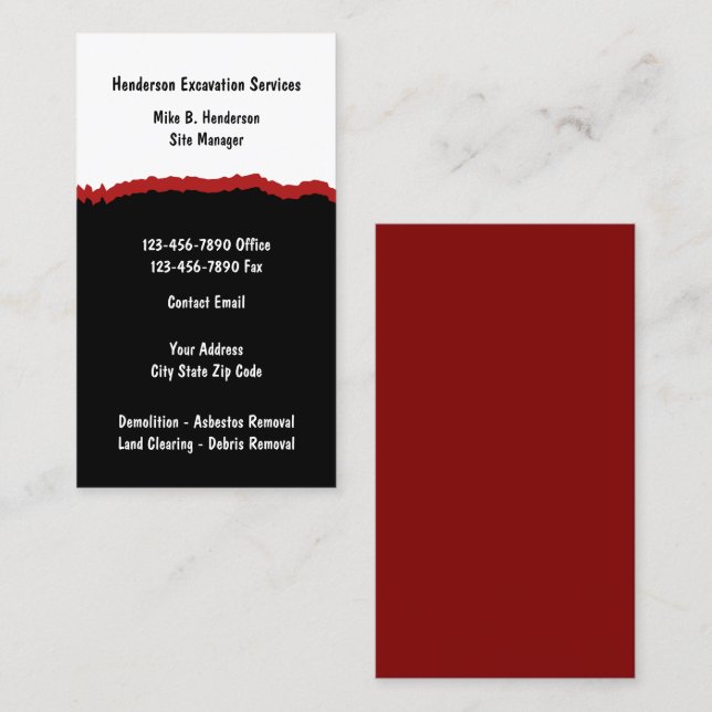 Tarjeta de presentación de Servicios de construcci (Anverso / Reverso)