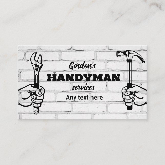 Tarjeta de presentación de Servicios de Handyman (Anverso)