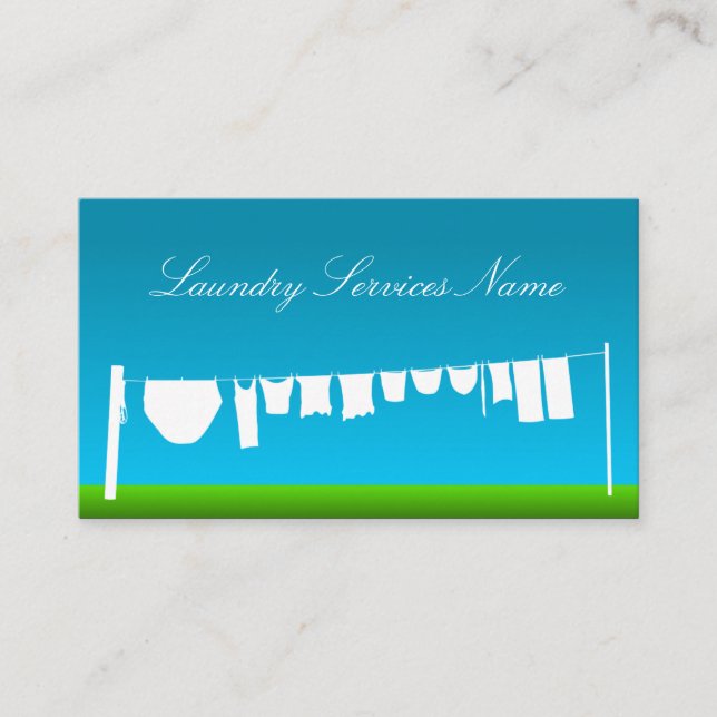 Tarjeta de presentación de servicios de lavandería (Anverso)