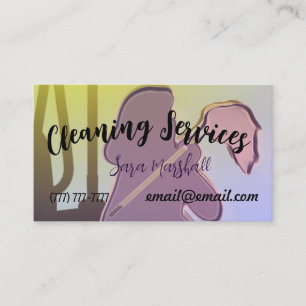 Tarjeta de presentación de servicios de limpieza