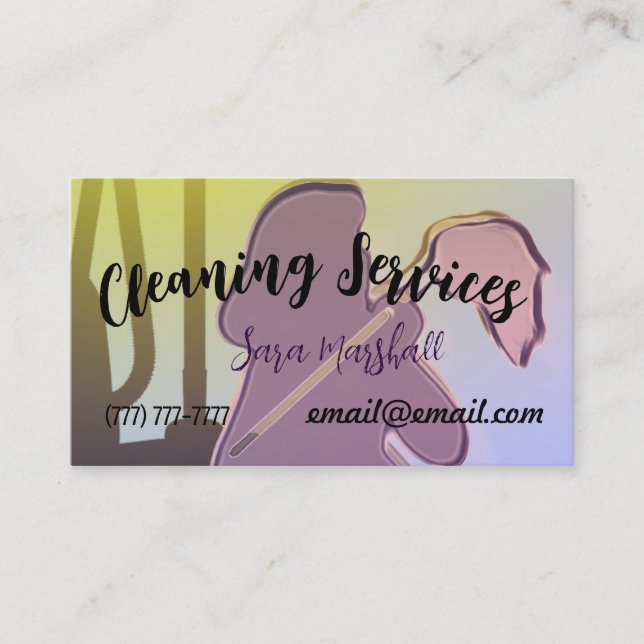 Tarjeta de presentación de servicios de limpieza (Anverso)