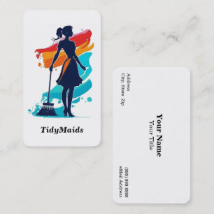 Tarjeta de presentación de servicios de limpieza d