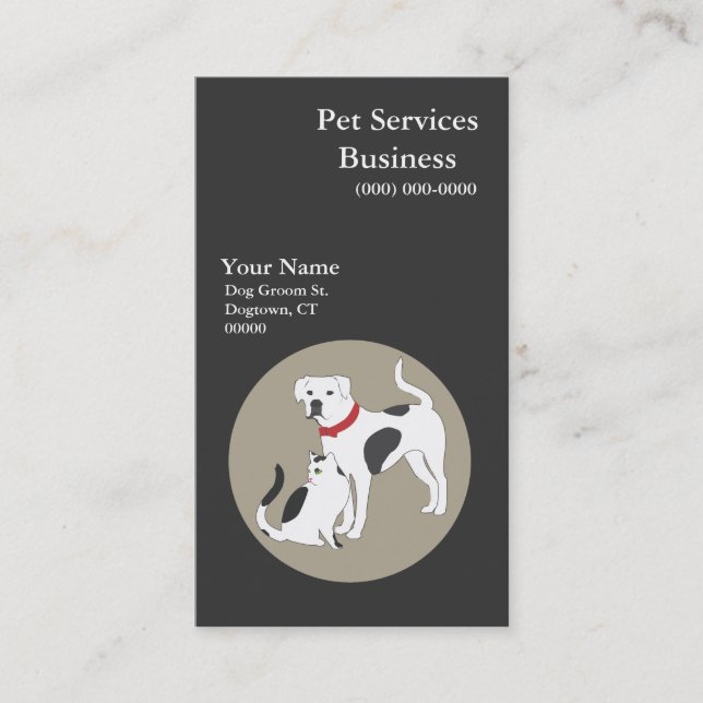 Tarjeta de presentación de servicios de mascota (Anverso)