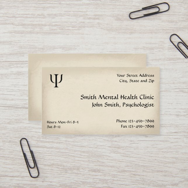 Tarjeta de presentación de servicios de salud ment (Anverso/Reverso In Situ)