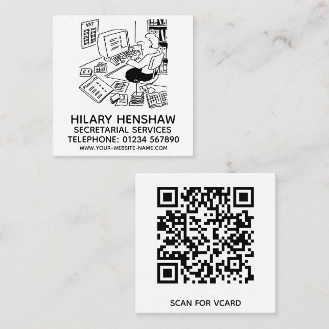 Tarjeta de presentación de servicios de secretaría (Anverso / Reverso)