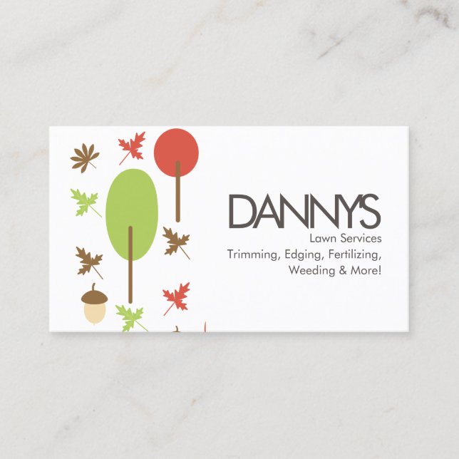 Tarjeta de presentación de servicios Lawn de icono (Anverso)