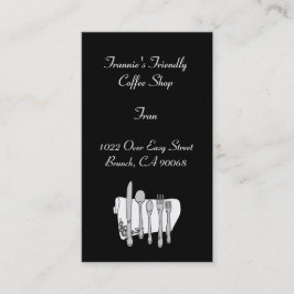 Tarjeta de presentación de Silverware blanco perso