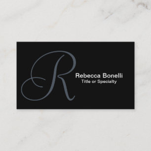 Tarjeta de presentación de Slate Gray Monogram Con