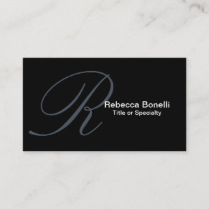 Tarjeta de presentación de Slate Gray Monogram Con