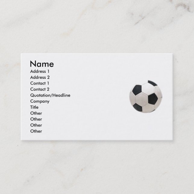 Tarjeta de presentación de Soccer Ball (Anverso)