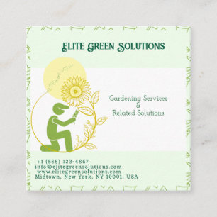 Tarjeta de presentación de soluciones de jardinerí