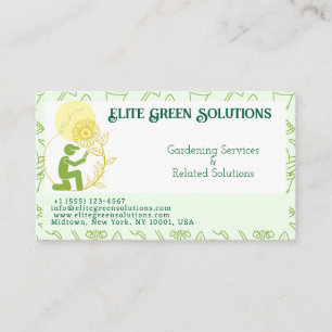 Tarjeta de presentación de soluciones de jardinerí
