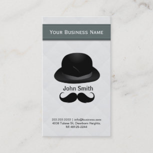 Tarjeta de presentación de sombrero y bigote super