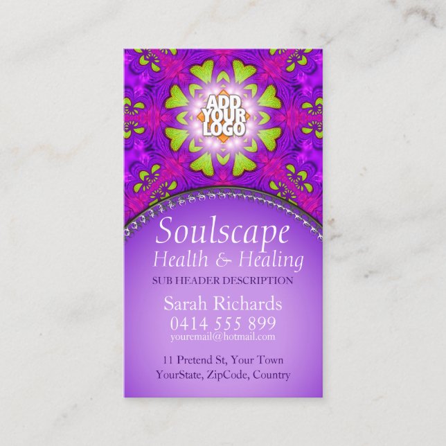 Tarjeta de presentación de Soulscape Health & Hein (Anverso)