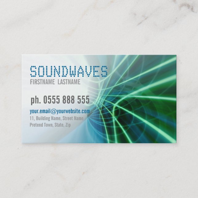 Tarjeta de presentación de SOUNDWAVES Scifi (Anverso)
