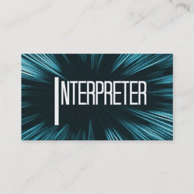 Tarjeta de presentación de Star Interpreter (Anverso)
