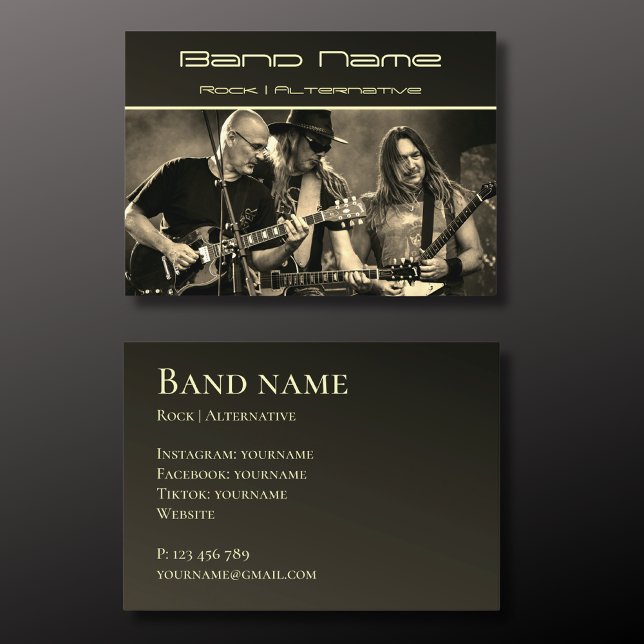 Tarjeta de presentación de su propio grupo de band (Subido por el creador)