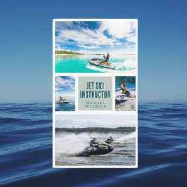 Tarjeta de presentación de submarinismo con moto a