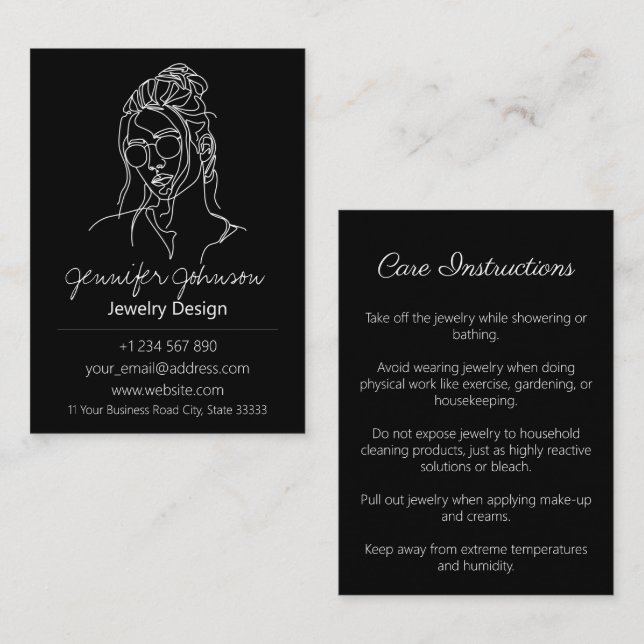 Tarjeta de presentación de tarjetas de cuidado de  (Anverso / Reverso)