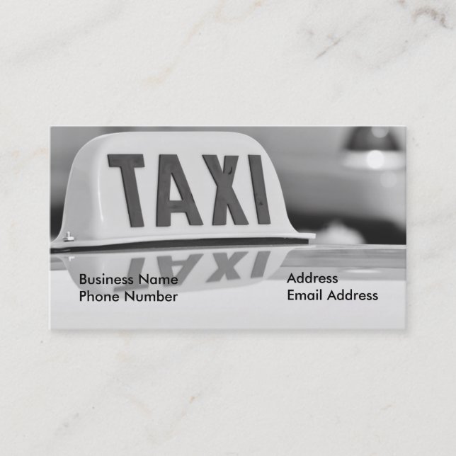Tarjeta de presentación de Taxi Cab Driver Service (Anverso)