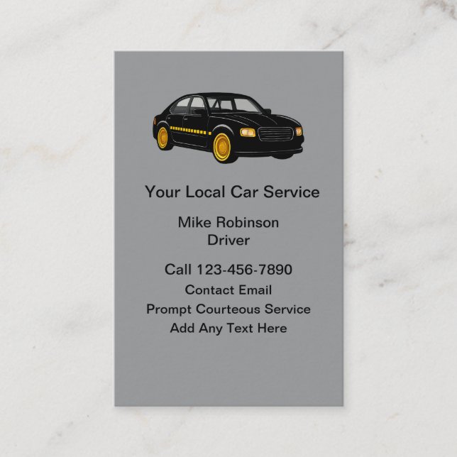 Tarjeta de presentación de Taxi Uber Car Service (Anverso)