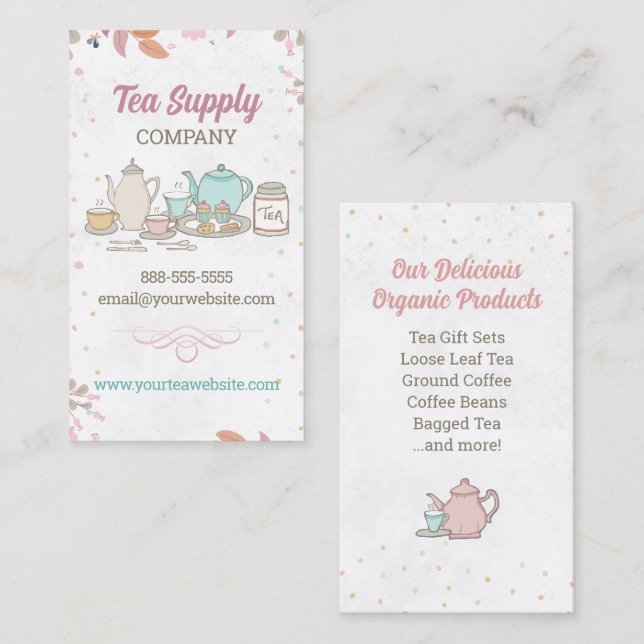 Tarjeta de presentación de Tea Set de alta calidad (Anverso / Reverso)