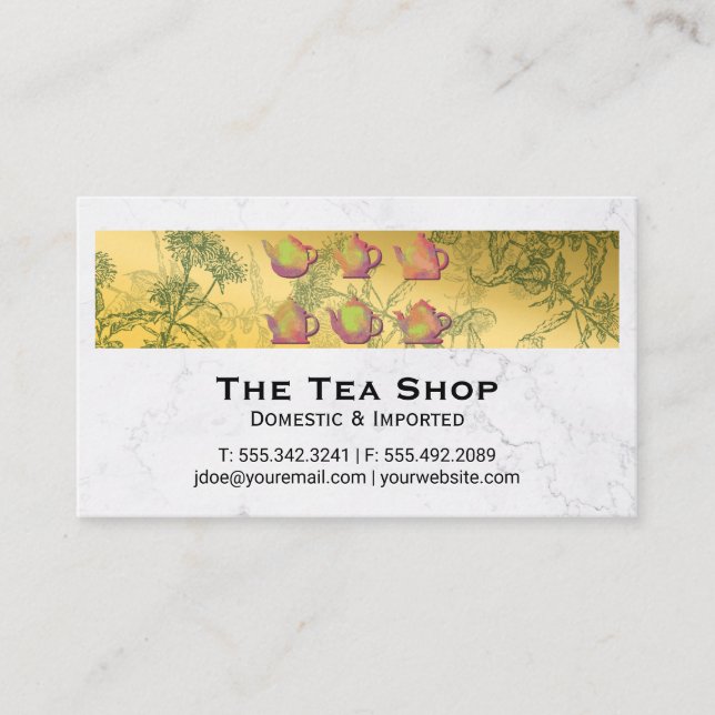 Tarjeta de presentación de Tea Shop Planta de Hier (Anverso)