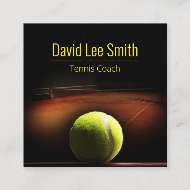 Tarjeta de presentación de Tenis Coach Square (Anverso)