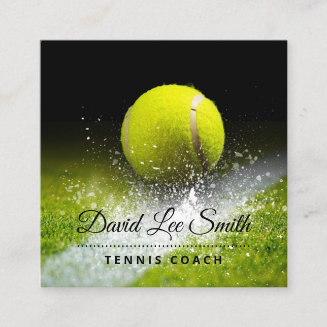Tarjeta de presentación de Tenis Coach Square (Anverso)