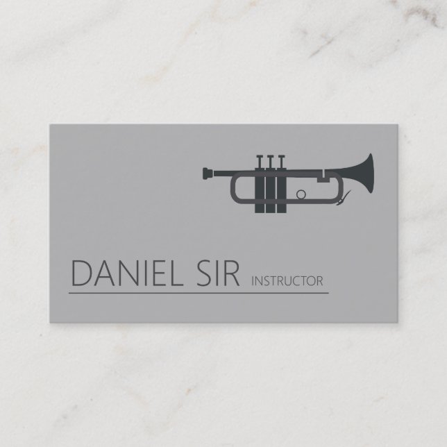 Tarjeta de presentación de Trumpet Music Instructo (Anverso)