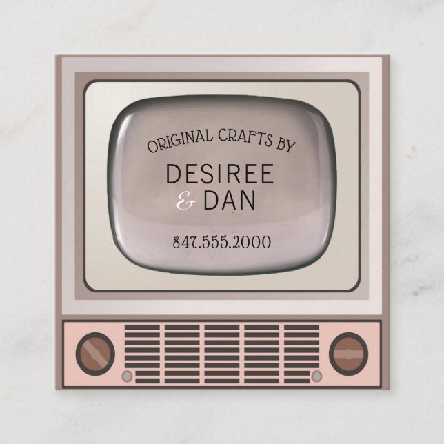 tarjeta de presentación de TV vintage (Anverso)