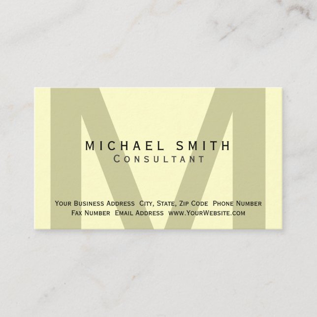 Tarjeta de presentación de un consultor mínimo de  (Anverso)