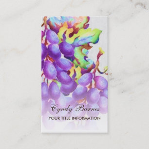 Tarjeta de presentación de uvas