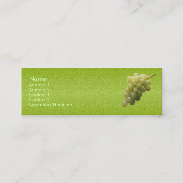 Tarjeta de presentación de uvas (Anverso)