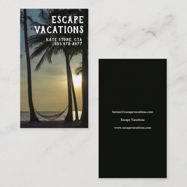 Tarjeta de presentación de vacaciones tropical de  (Anverso / Reverso)