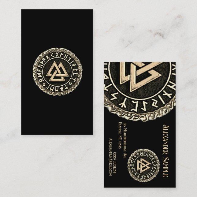 Tarjeta de presentación de Valknut (WindingGOLD) (Anverso / Reverso)