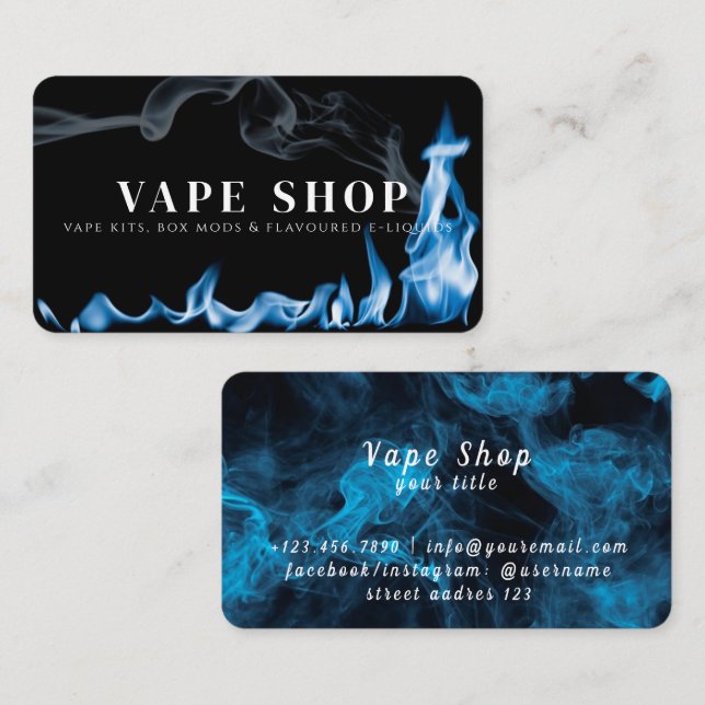 Tarjeta de presentación de Vape Shop (Anverso / Reverso)
