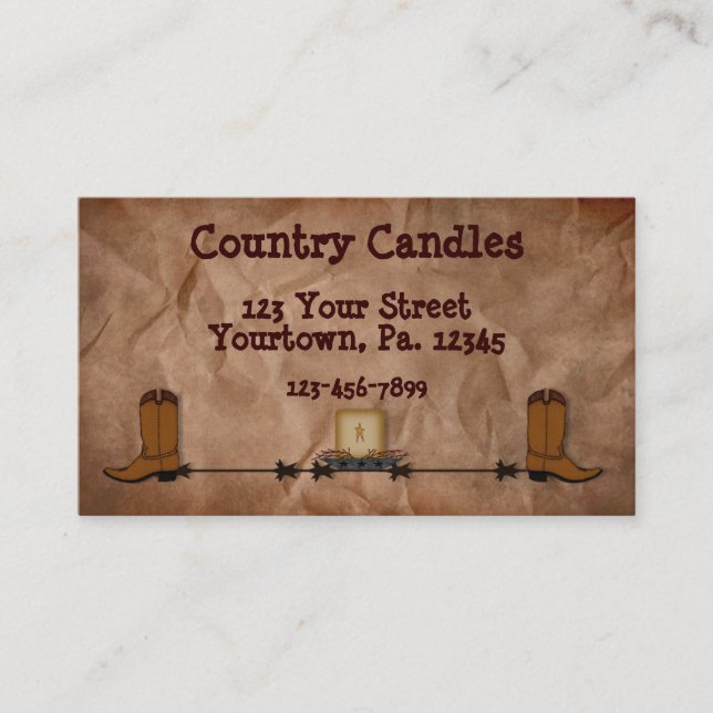 Tarjeta de presentación de velas de Western (Anverso)