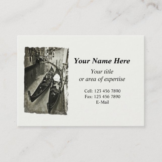 Tarjeta de presentación de Venecia con calendario  (Anverso)