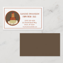 Tarjeta de presentación de venta de huevos frescos