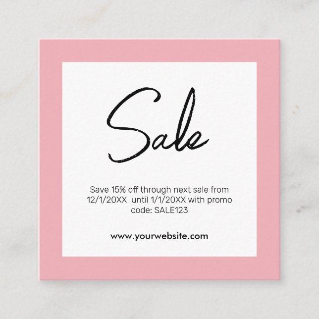 Tarjeta de presentación de ventas (Anverso)