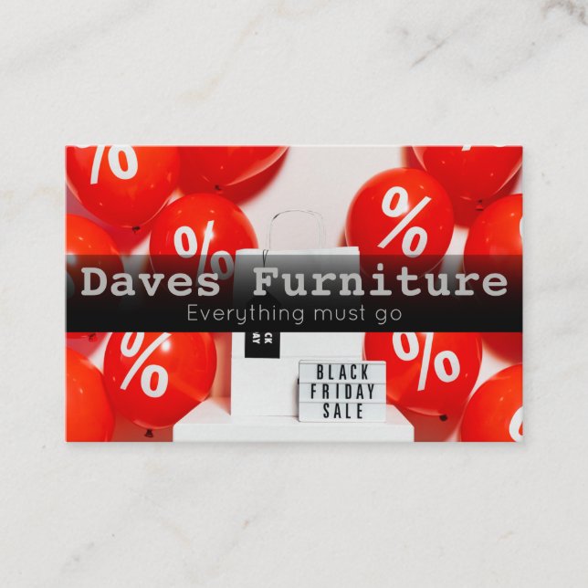 Tarjeta de presentación de ventas del viernes negr (Anverso)