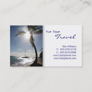 Tarjeta de presentación de viaje Palm Tree Sun Oce